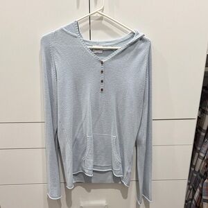 Women's Light Blue Sweater with Hood